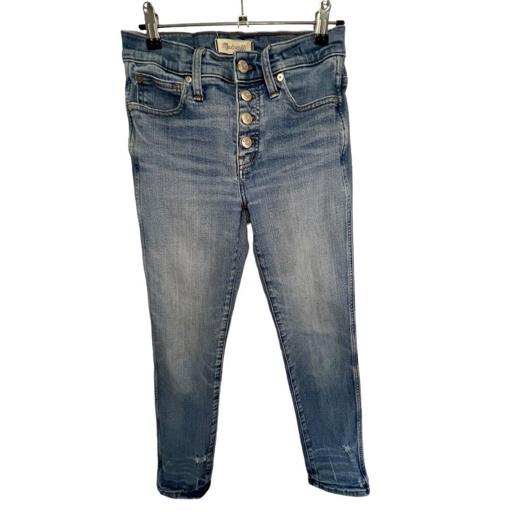 Madewell Slim Straight Leg Mid-Rise Light Wash Denim Jeans